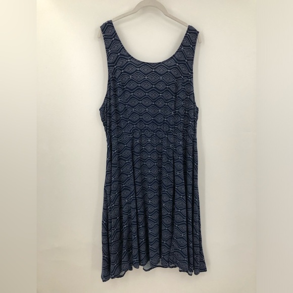 torrid 2X open back challis skater dress plus size Nagy blue 10839046 0685 - Picture 6 of 14